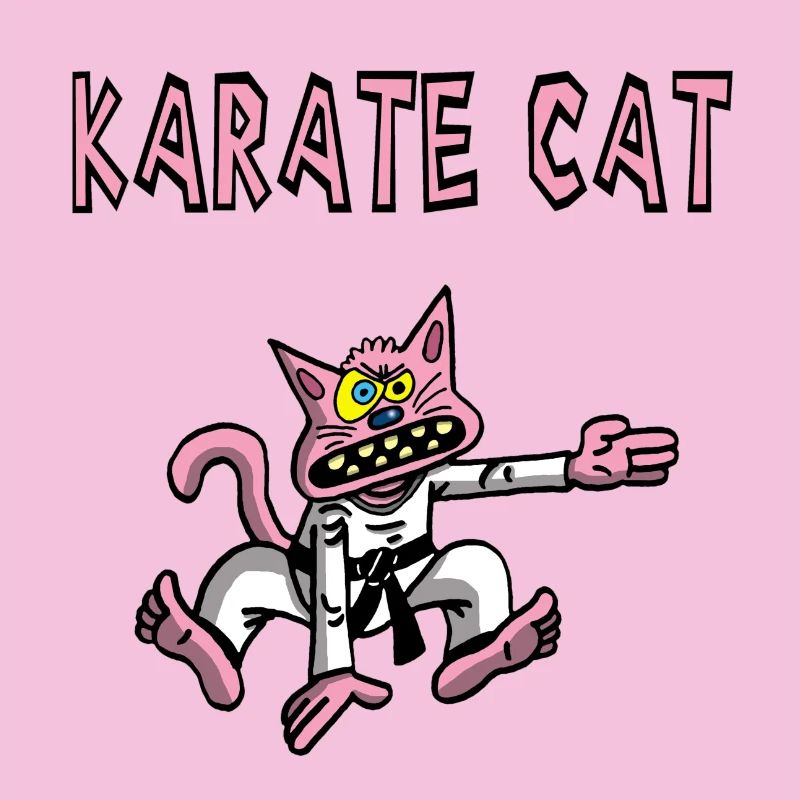 Pink cat and karate