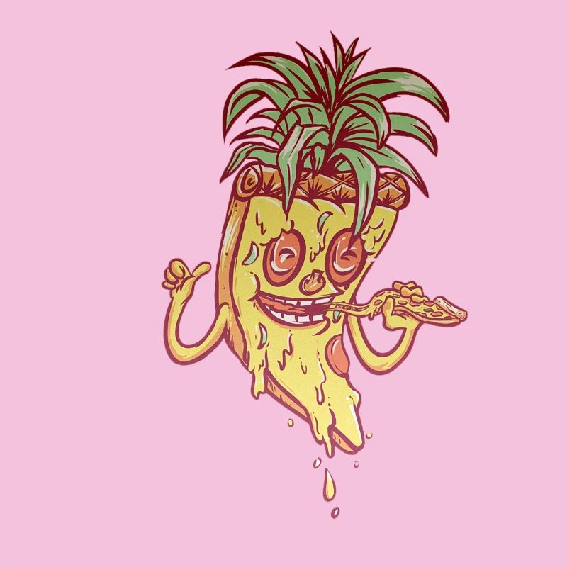 Funky Maskottchen-Ananaspizza