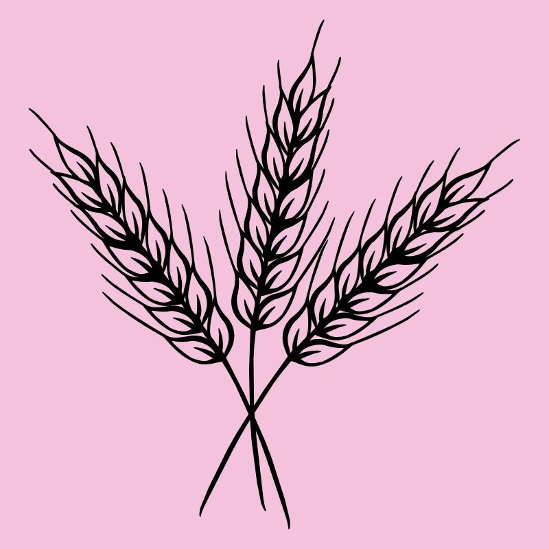 Three fine grain stalks