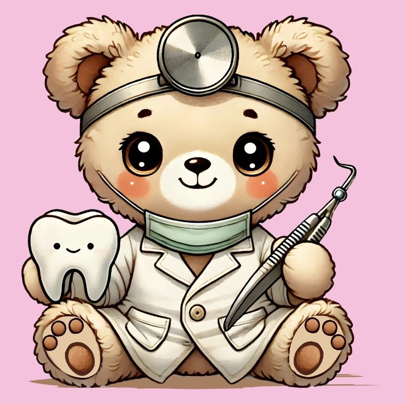Stuffed Toy Teddy Dentist with Cute Tooth