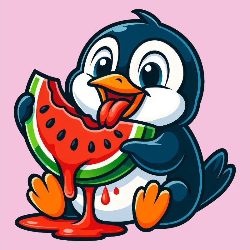 Mignon pingouin melon fruit dessin animé Fruit de l’Arctique