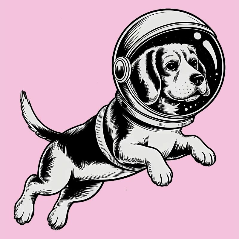 Beagle in Space - Cool Astonomy Logo