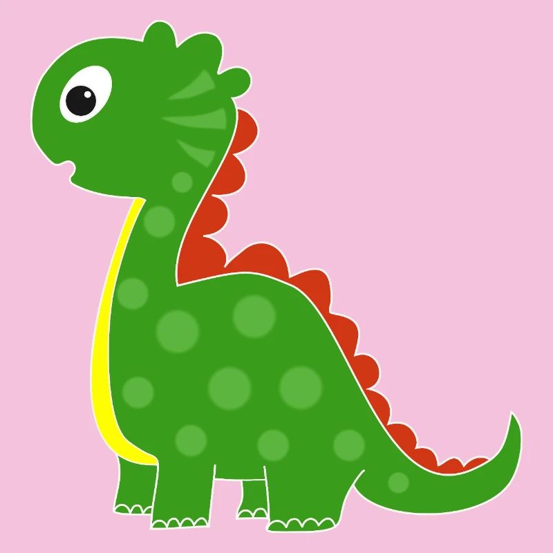 Dino vert avec des points lumineux