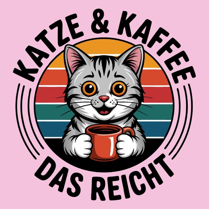 Kaffee Kater Retro Kreis