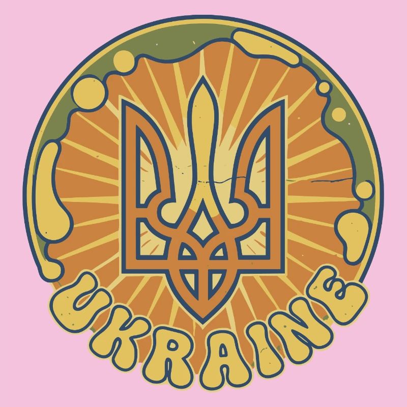Ukrainisches Trident Sonnenbadge
