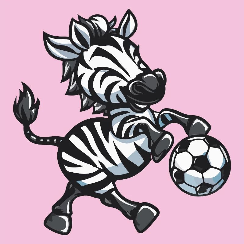 Zebraspieler mit Ball
