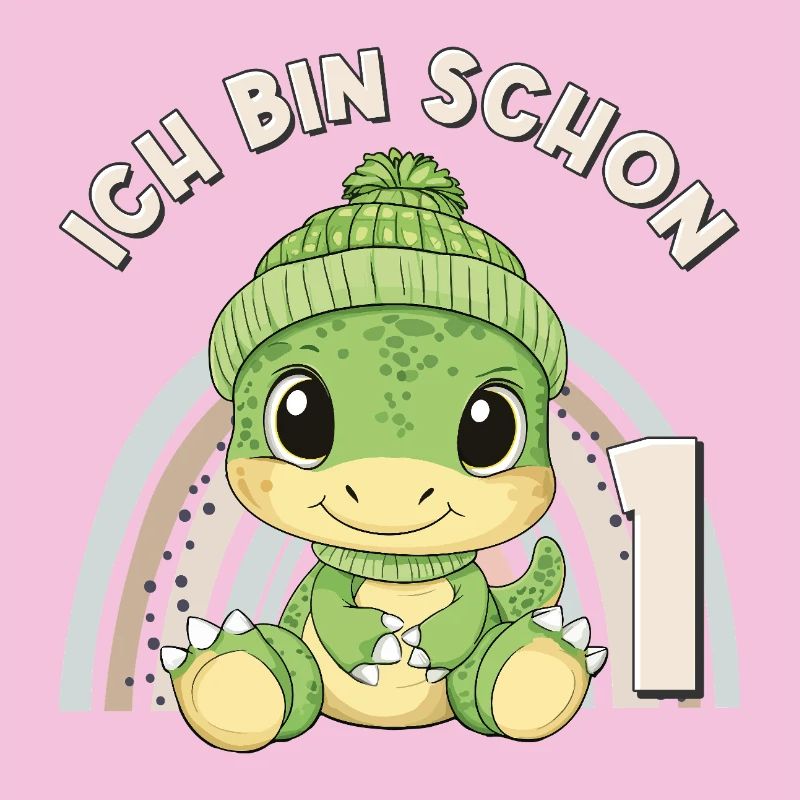 1er anniversaire Dinosaure arc-en-ciel mignon mignon