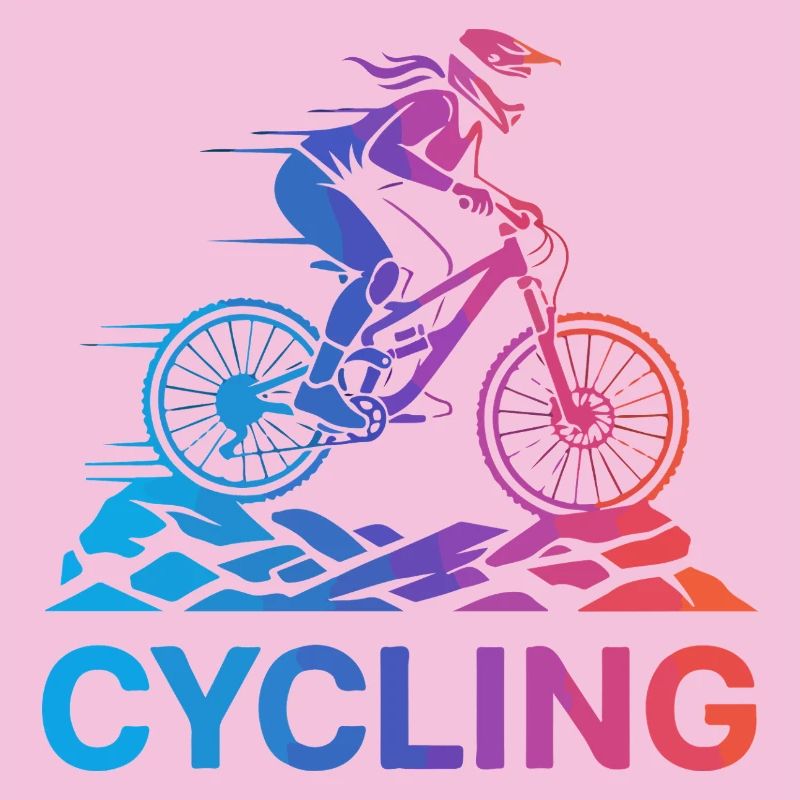 Cycliste en pente sur un sentier accidenté