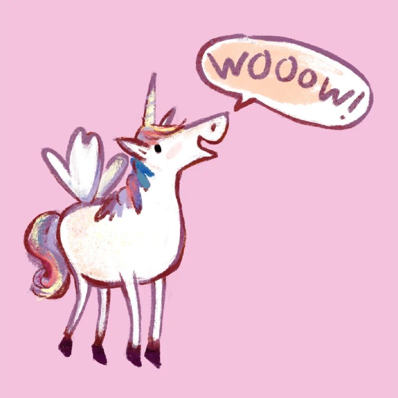 Einhorn Comic, wow, Staunt