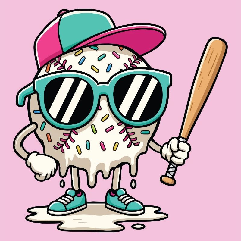 Dripping Baseball Bold Graphic for Players Fans 