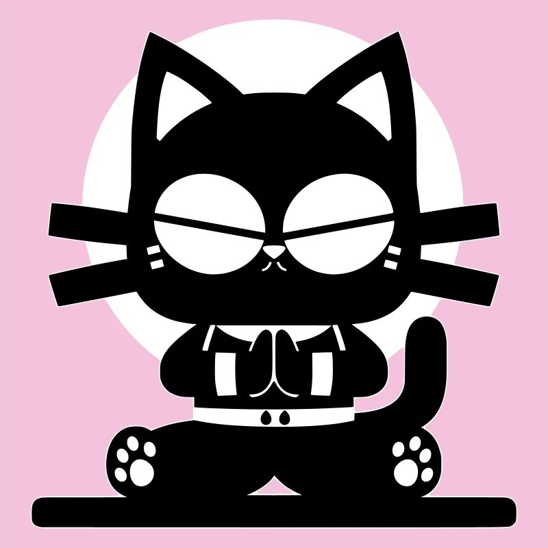 Zen Katze Meditation Minimal Design