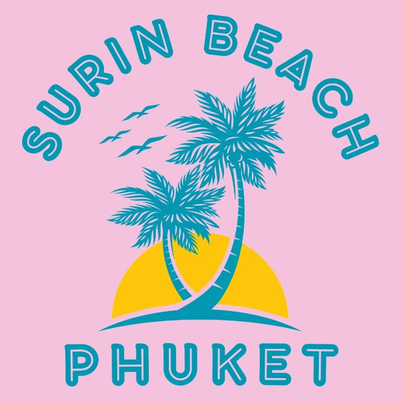 Coucher de soleil du palmier de Surin Beach Phuket