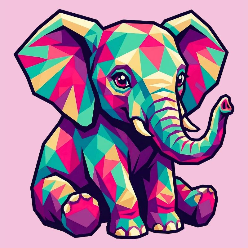 Colorful Elephant Design – Cute Elephant