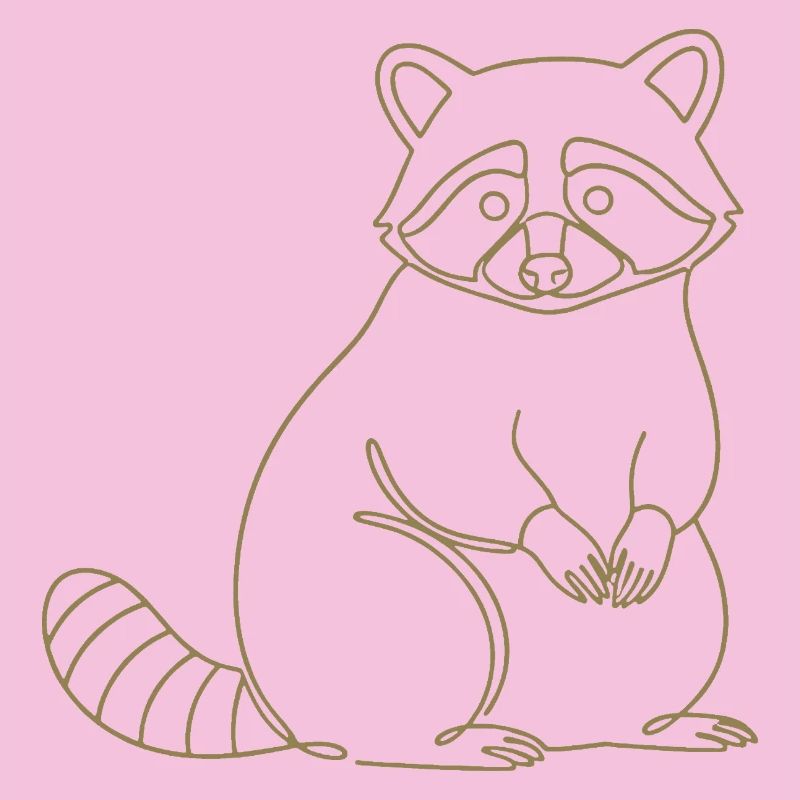 Süßer Waschbär Silhouette Minimalistisch