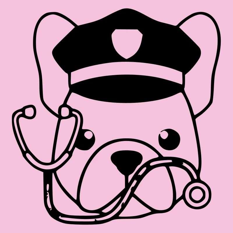 Frenchie Arzt Kopf Outline