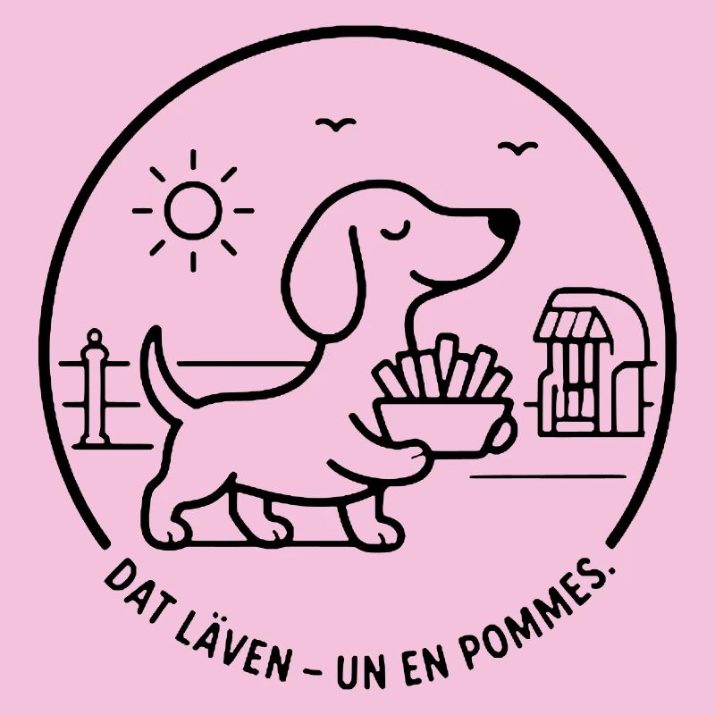 Dackel dat Läven un een Pommes