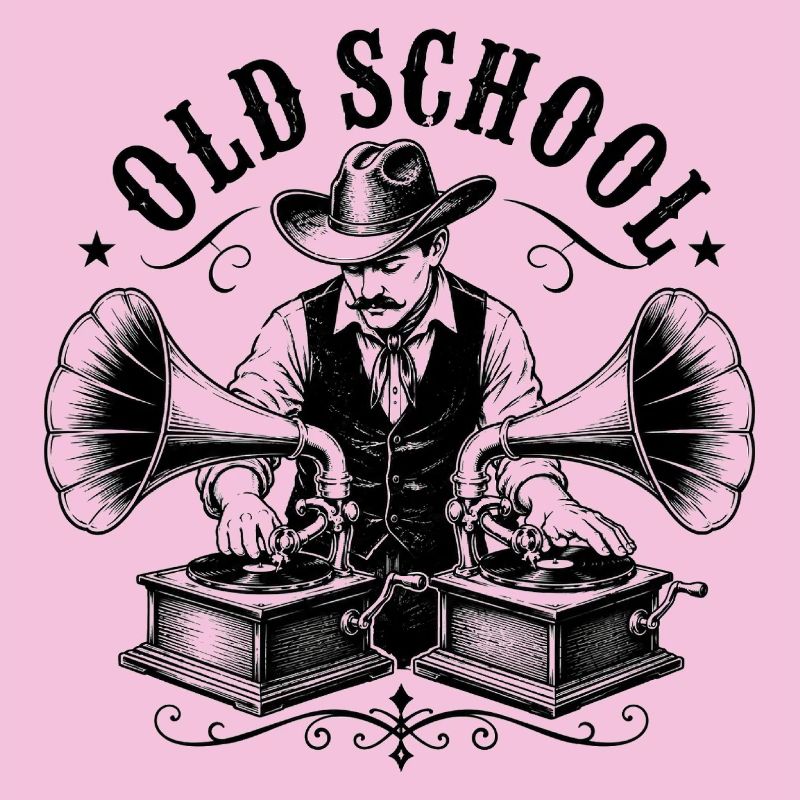 Old School DJ mit Grammophon