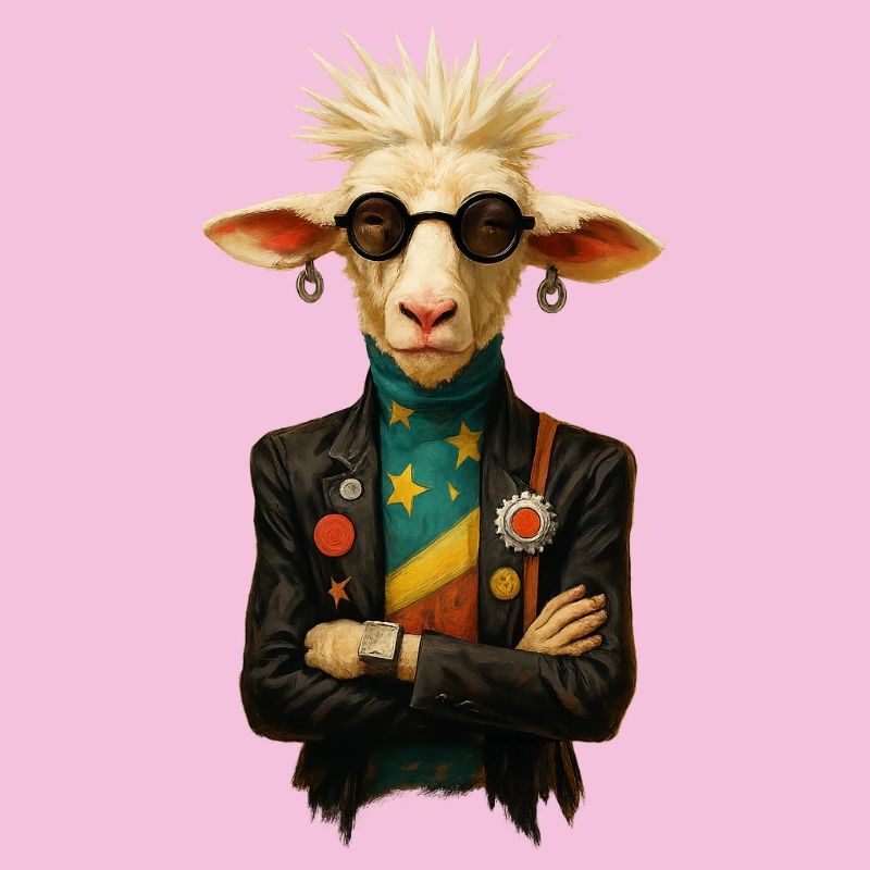 Icône du mouton dans un style rétro