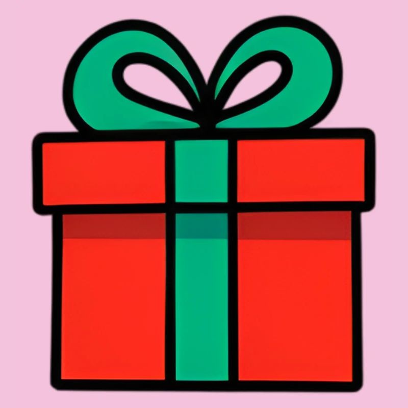 Neonrotes Geschenkbox mit Glanzband