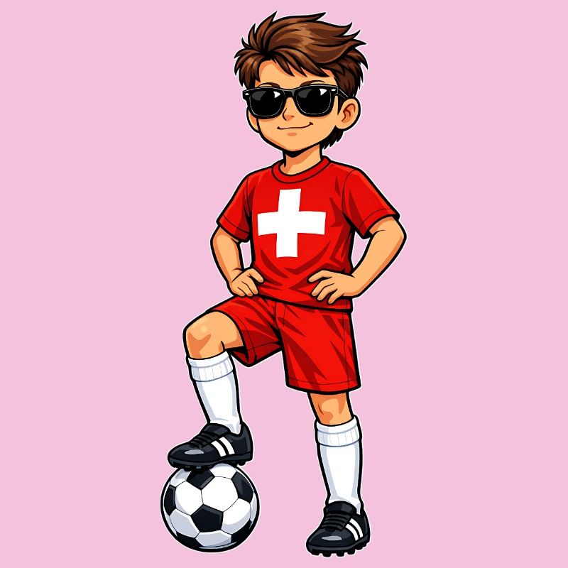 Fußball Junge Schweiz Fan Schweizer Flagge