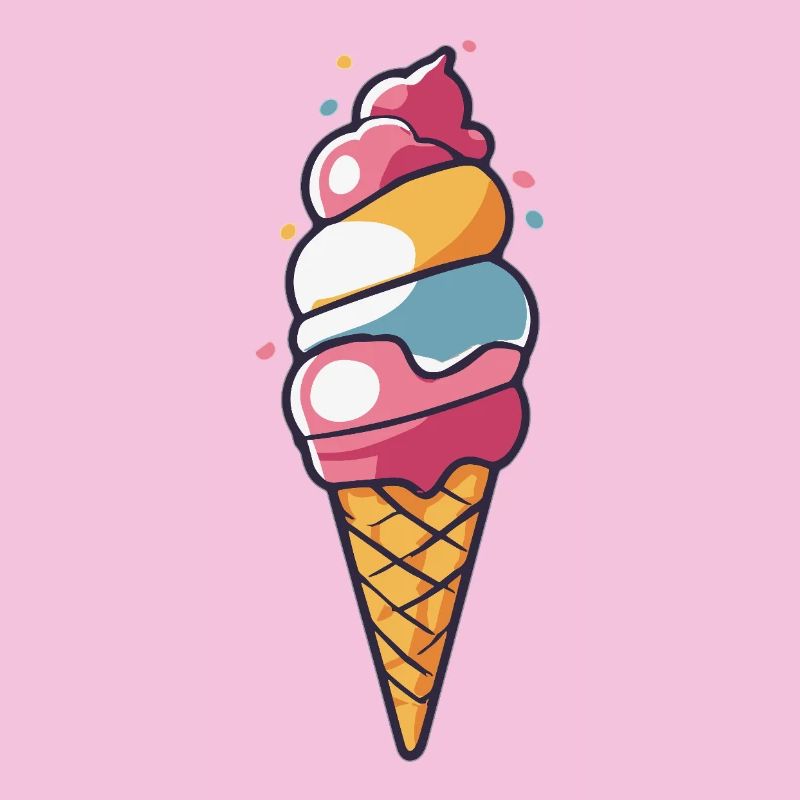 Cornet de dessins animés en forme de glace pastel