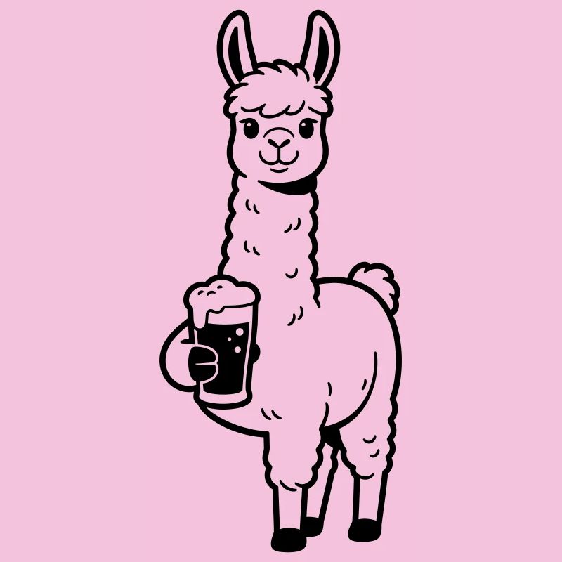 Llama mit Bier
