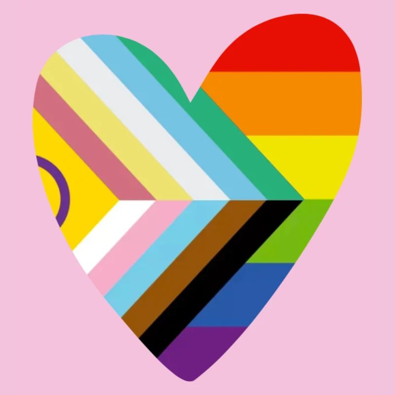 🌈 Heart – Progress Pride & Disability Flag