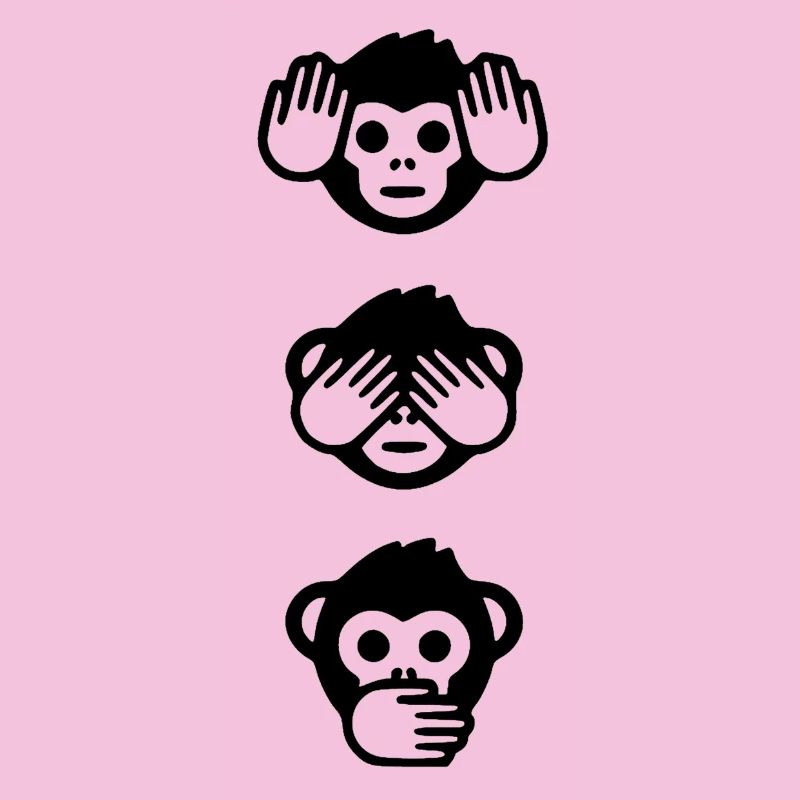 Three Wise Monkeys Motif