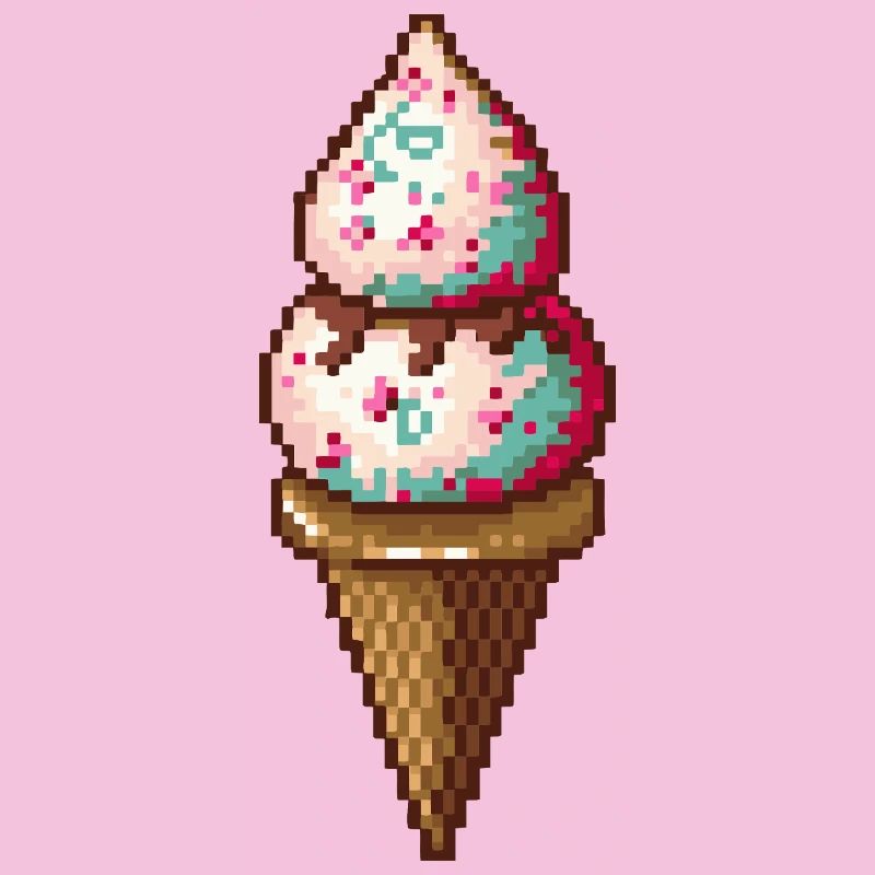 Pixel Eiscreme in Pixelkunst