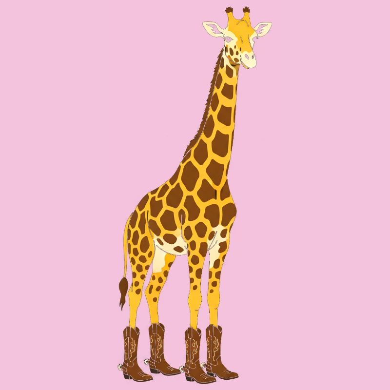 Giraffe mit Stiefel-Statement