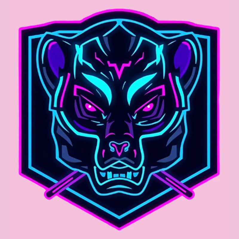 Neon Bear Mask im Cyber-Design