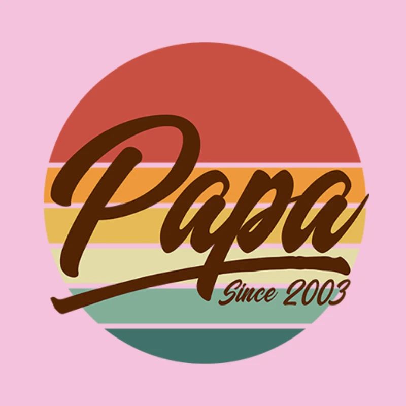 Papa seit 2003 Retro Vintage Sunset Vaterschaft