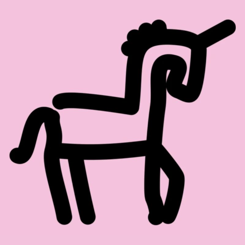 Strichzeichnung Einhorn