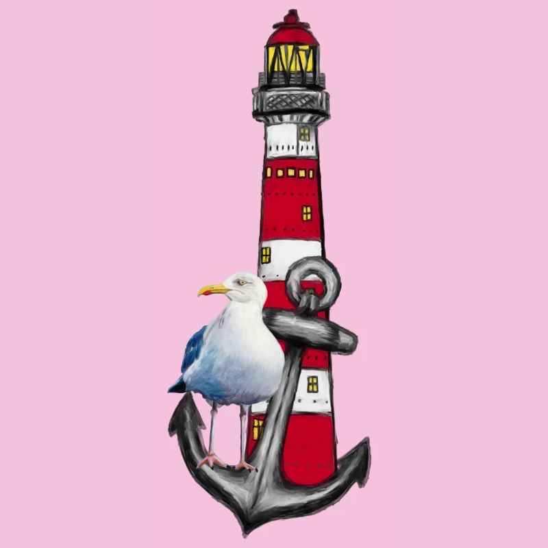 Phare Plage Oiseau Graphique Ancre