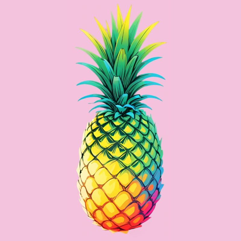 Rainbow Pineapple Illustration