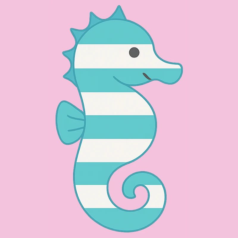 Hippocampe turquoise rayé
