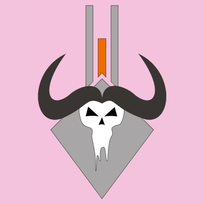 Demonic skull in the shield