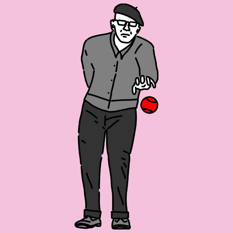 Petanque Player Left-Handed