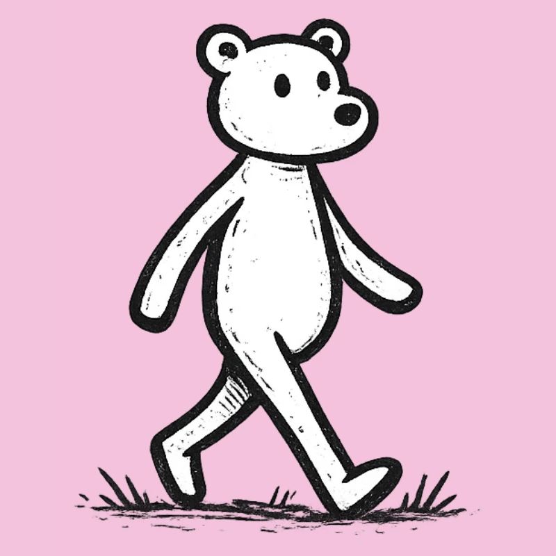Running Bear Line Drawing