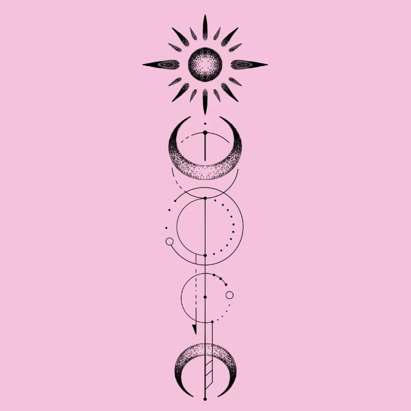 Geometric pattern moon sun