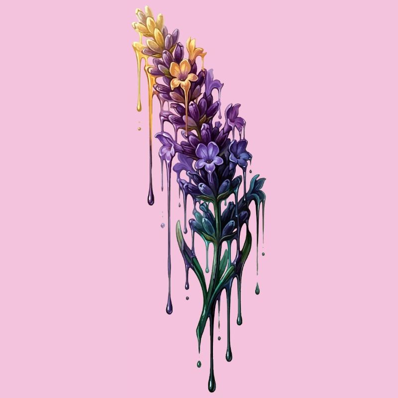 Lavender with dripping color