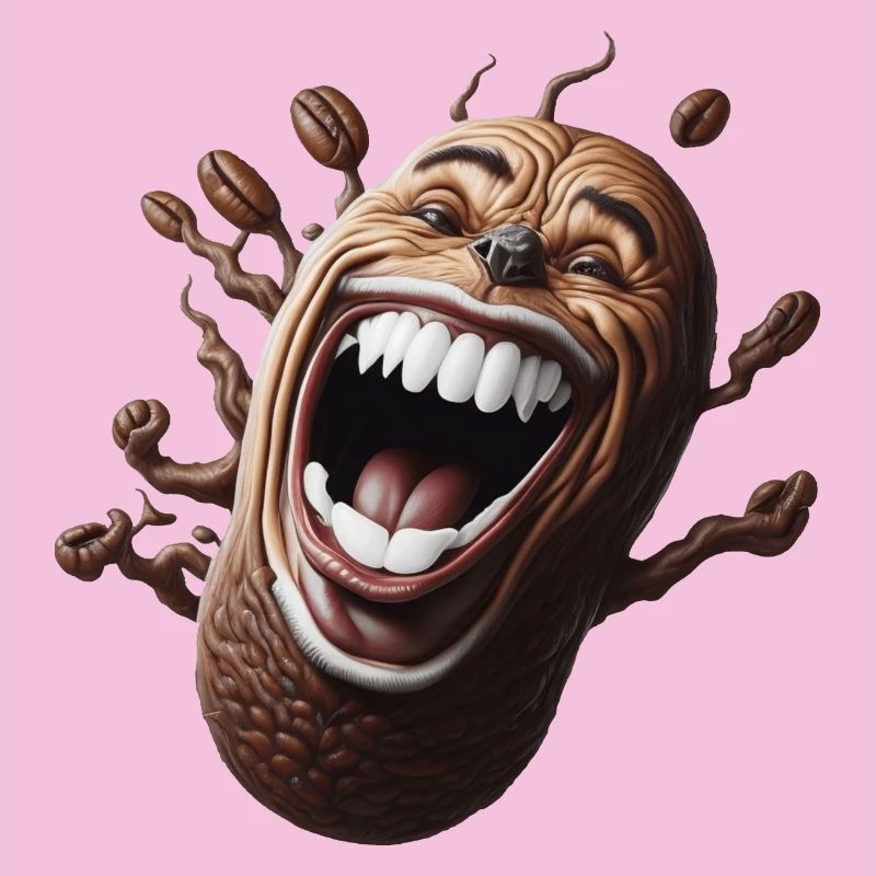 Glückliche Kaffeebohne