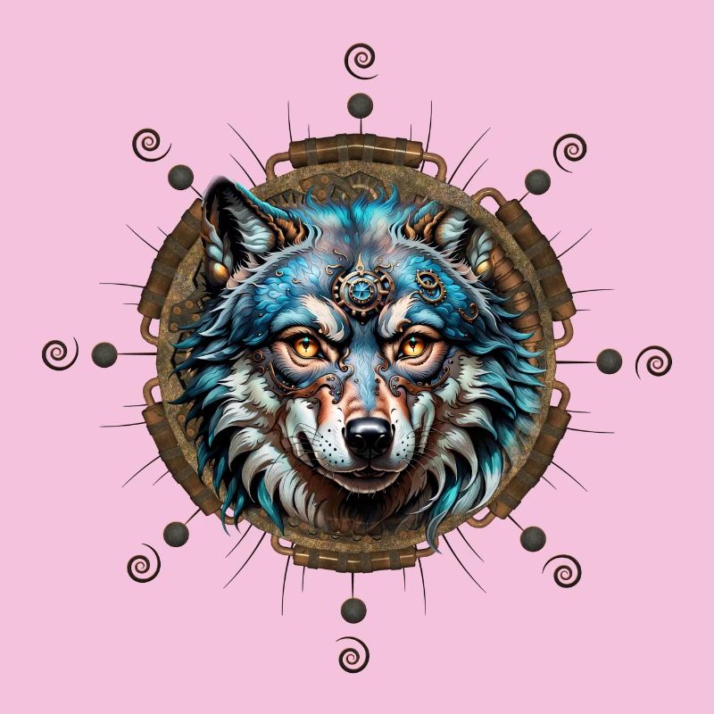 Fantastischer Steampunk-Wolf.