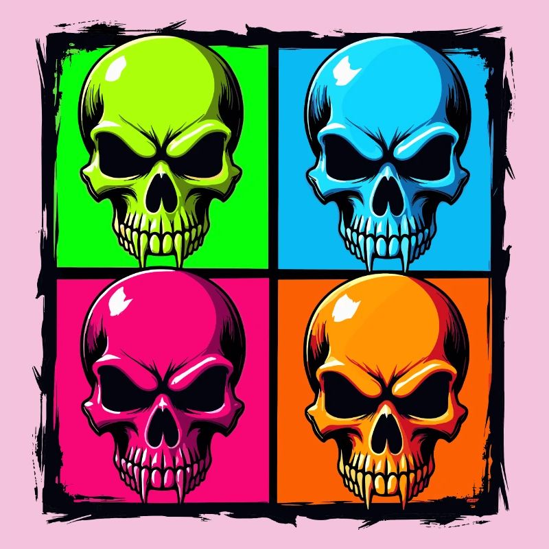 Colourful skulls