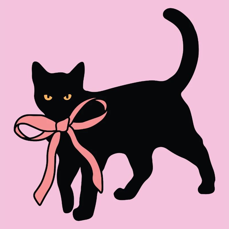 Schwarze Katze mit Fliege