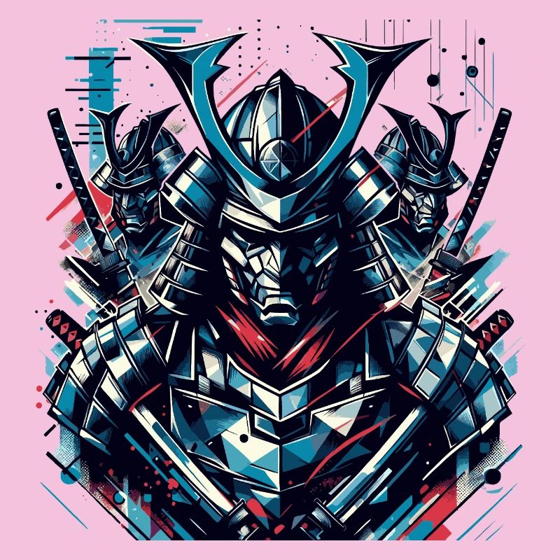 Futuristischer Samurai-Krieger Illustration