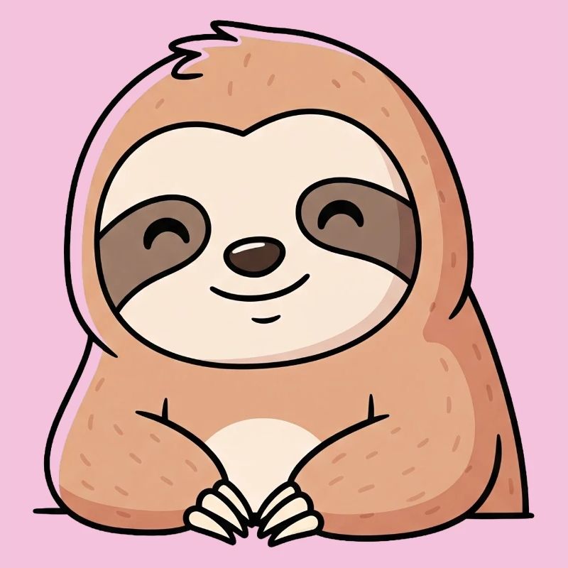 Cute Sloth Cartoon Design