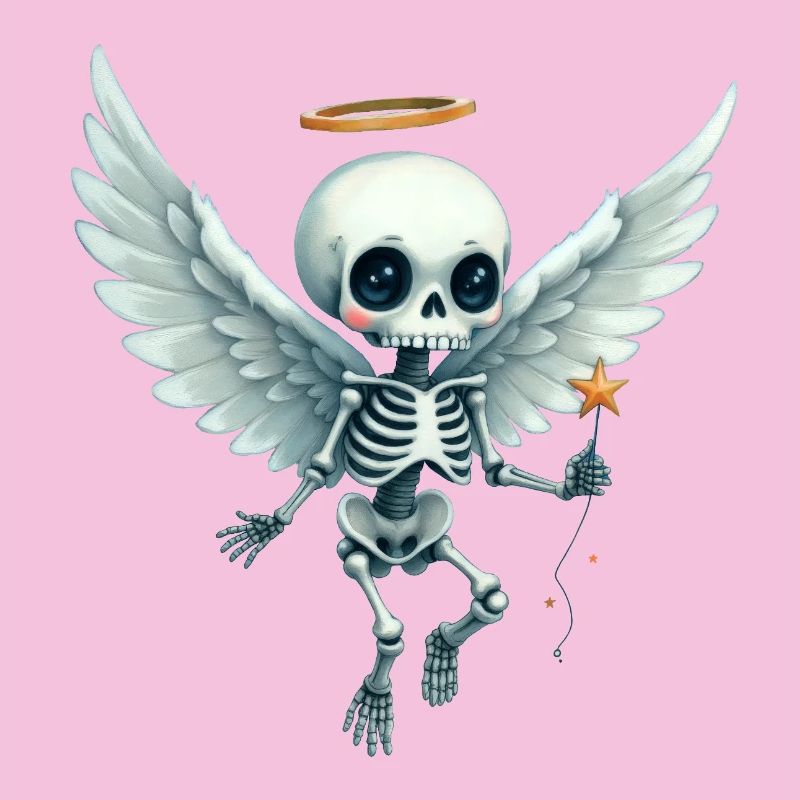 Winged skeleton with stellar halo
