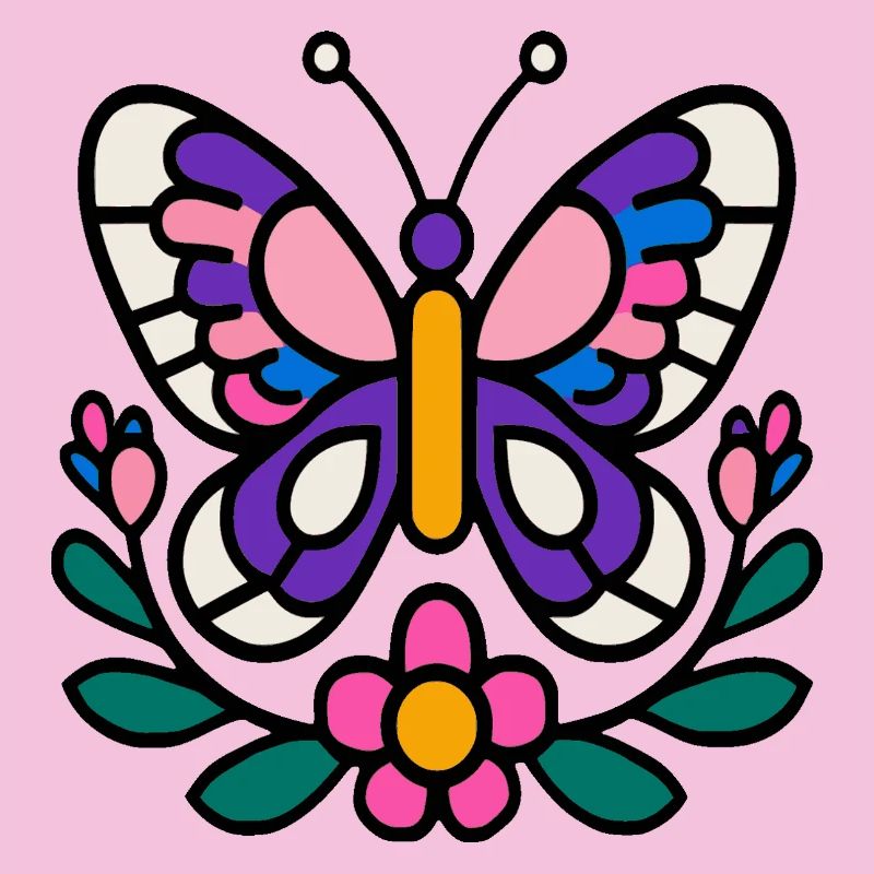 Butterfly with flowers