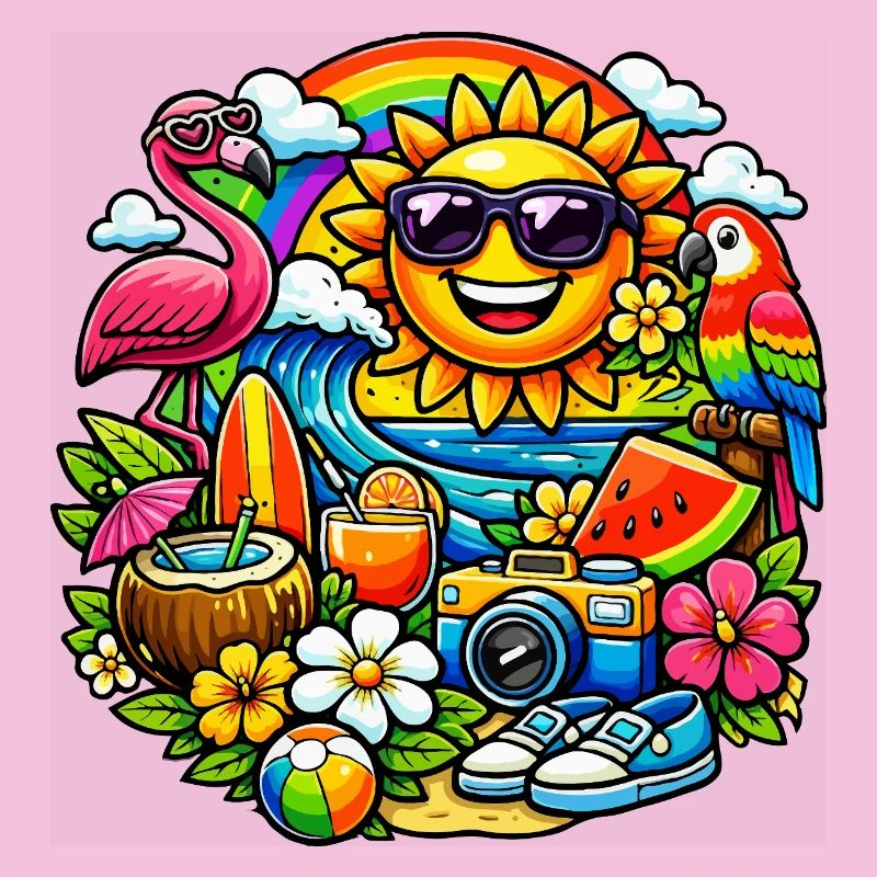 Conception d’été tropical baignée de soleil